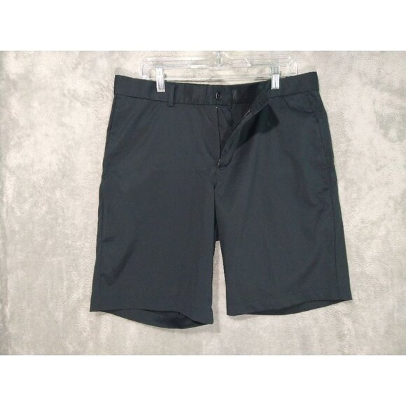 Nike Golf Shorts Mens 34 Black Chino Tour Dri Fit Standard Flat Front Mid Rise - Picture 1 of 10